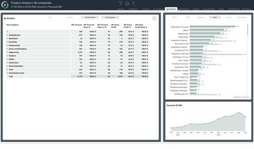oneBC365-rapportside: Sales Product Analysis